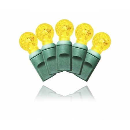 WINTERLAND Winterland S-70G12GO-4G G12 Faceted Gold LED Light Set With In-Line Rectifer On Green Wire S-70G12GO-4G
